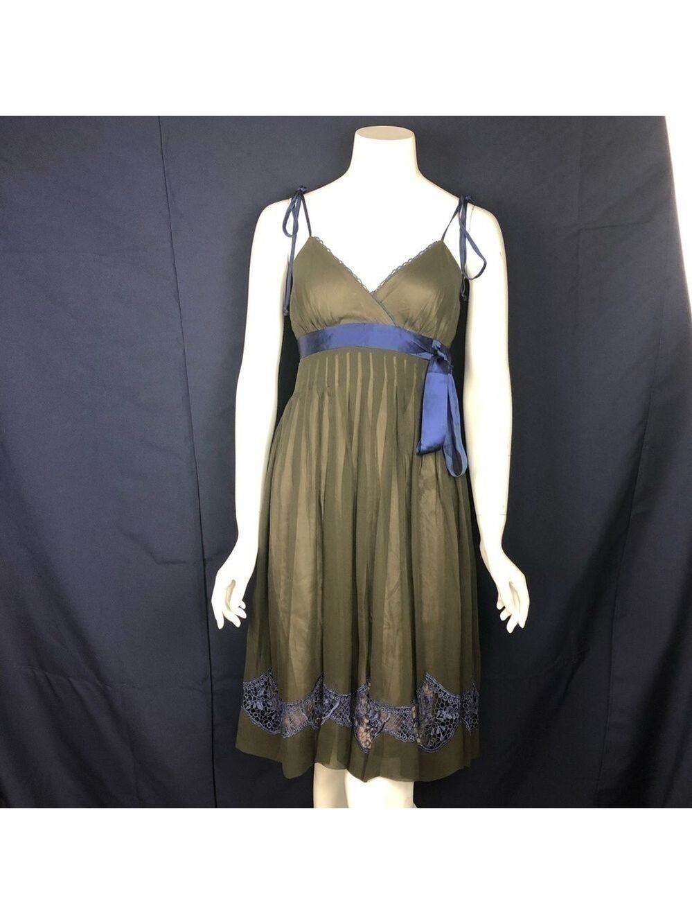 NEW-ANTHROPOLOGIE Hale Bob SilkDress HemLine Lace.